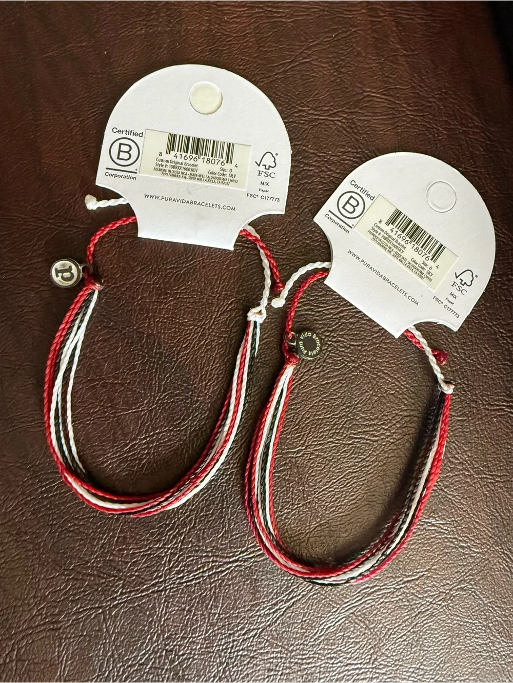 Pura Vida Red, Black & White Bracelets